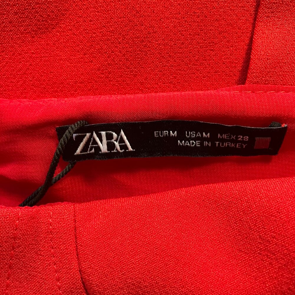 Zara Red Cut Out Bustier Bodycon Dress Size M - Picture 3 of 6